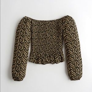 hollister smocked off-shoulder top